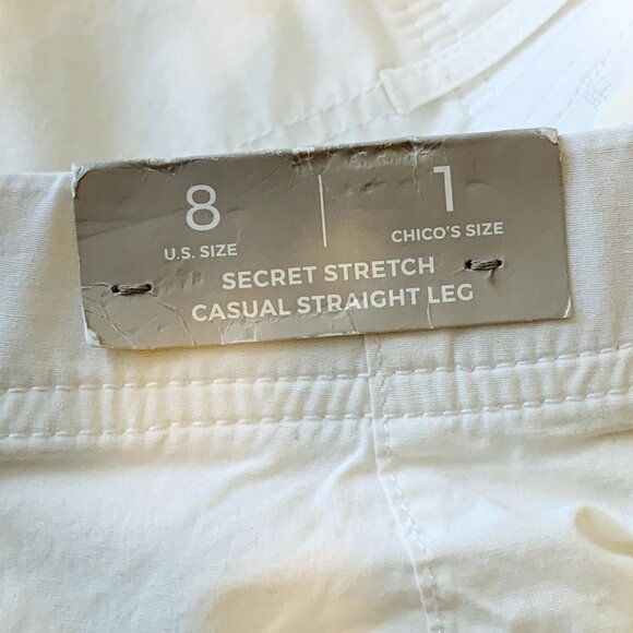 NEW Chicos Womens Secret Stretch Everyday Straight Leg Crops Alabaster Size 1| 8 - Picture 10 of 15